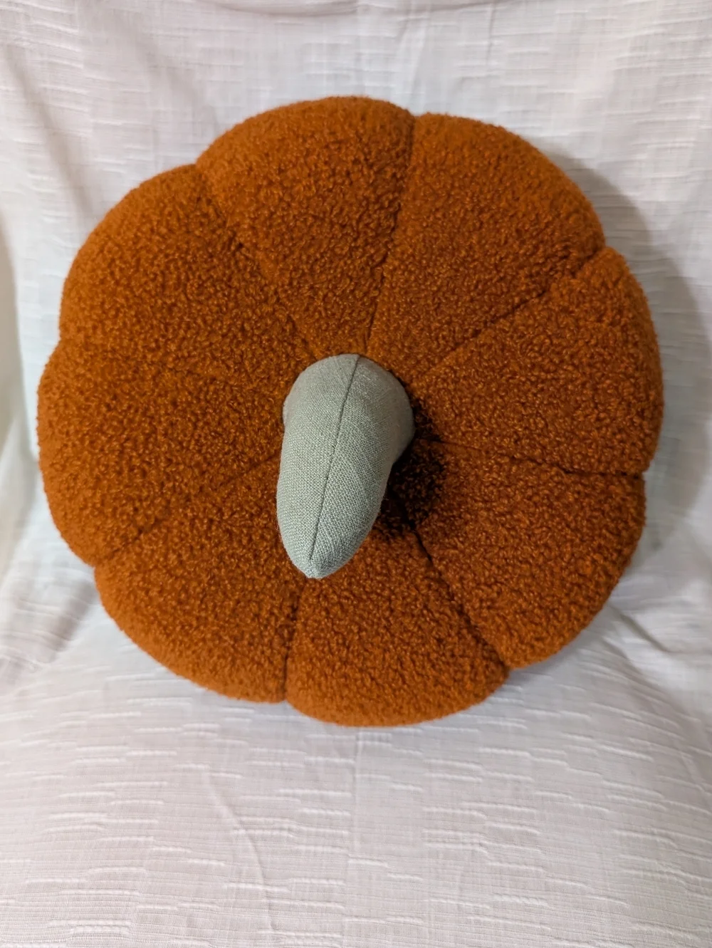 Brentwood Originals Orange Pumpkin Shaped ‎ Throw Pillow 16in